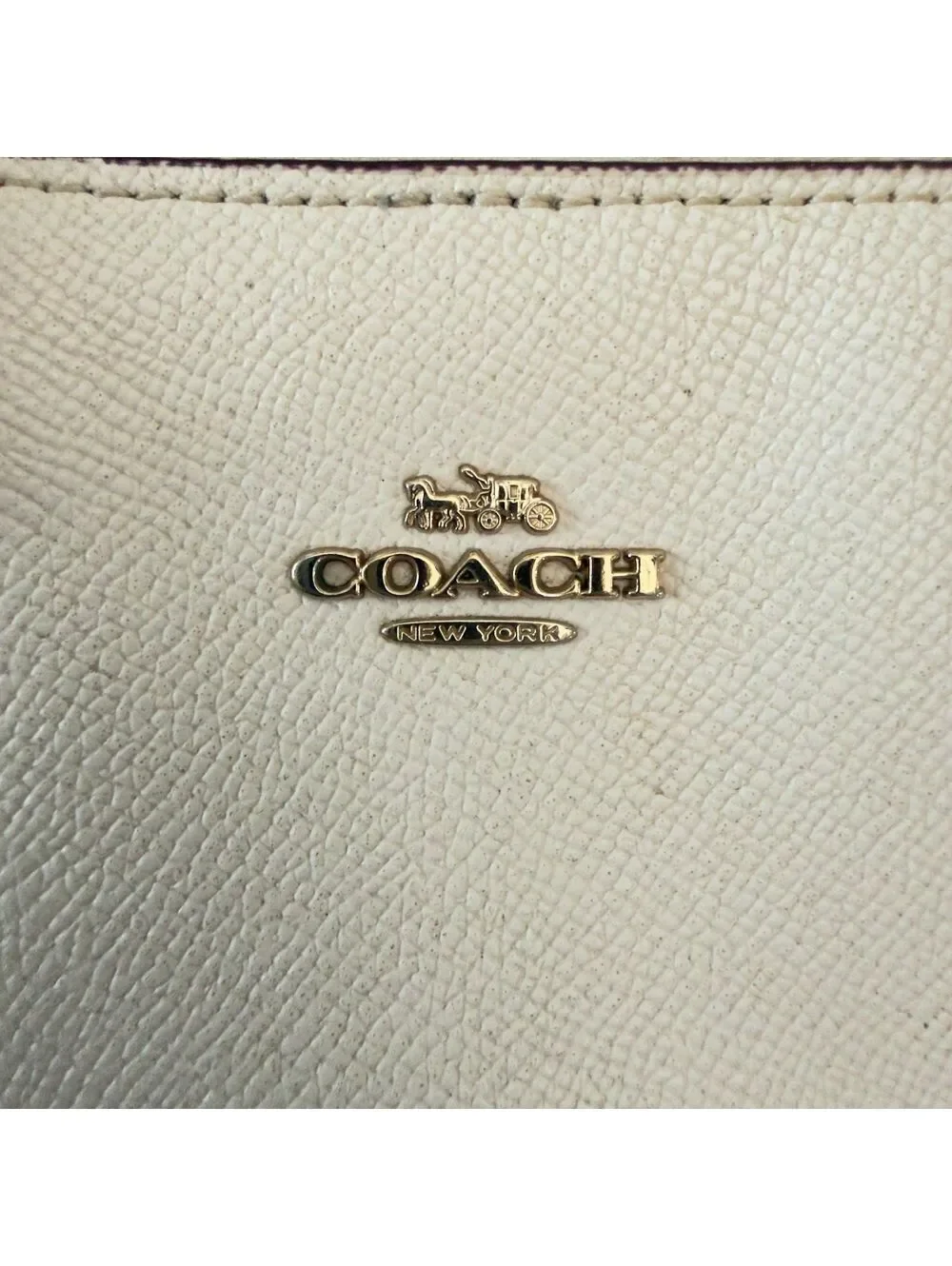 Coach Mini Surrey Carryall Crossgrain Leather Floral Applique Crossbody Chalk